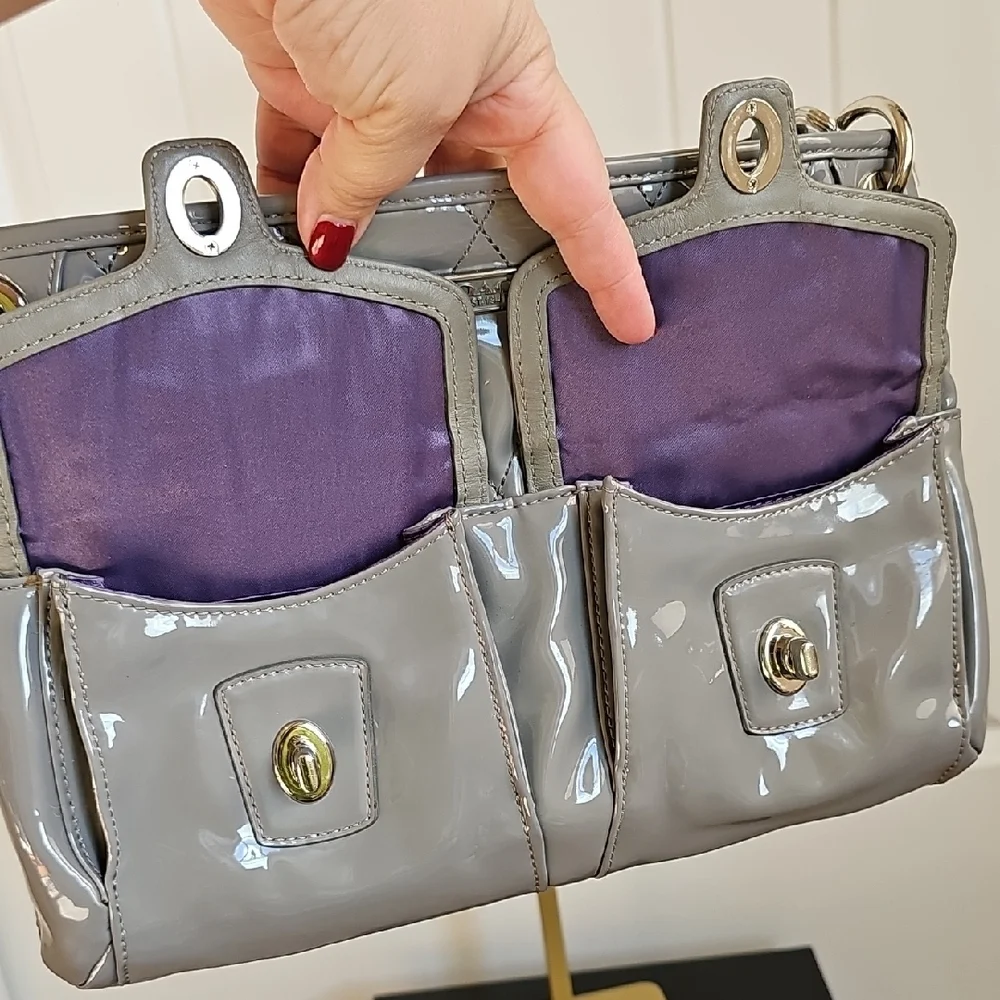 Coach 2011 Liquid Gloss Crossbody Bag Gray EUC - Picture 11 of 12